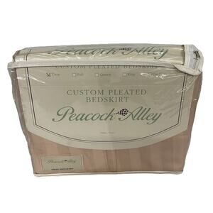 Vintage Peacock Alley Twin Bedskirt Pink Cotton Custom Pleated Luxury USA